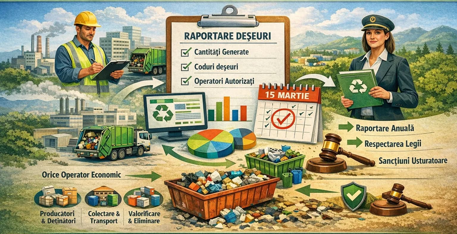 Operator autorizat colectează deșeuri de ambalaje de la generatori, raportare termen limită.