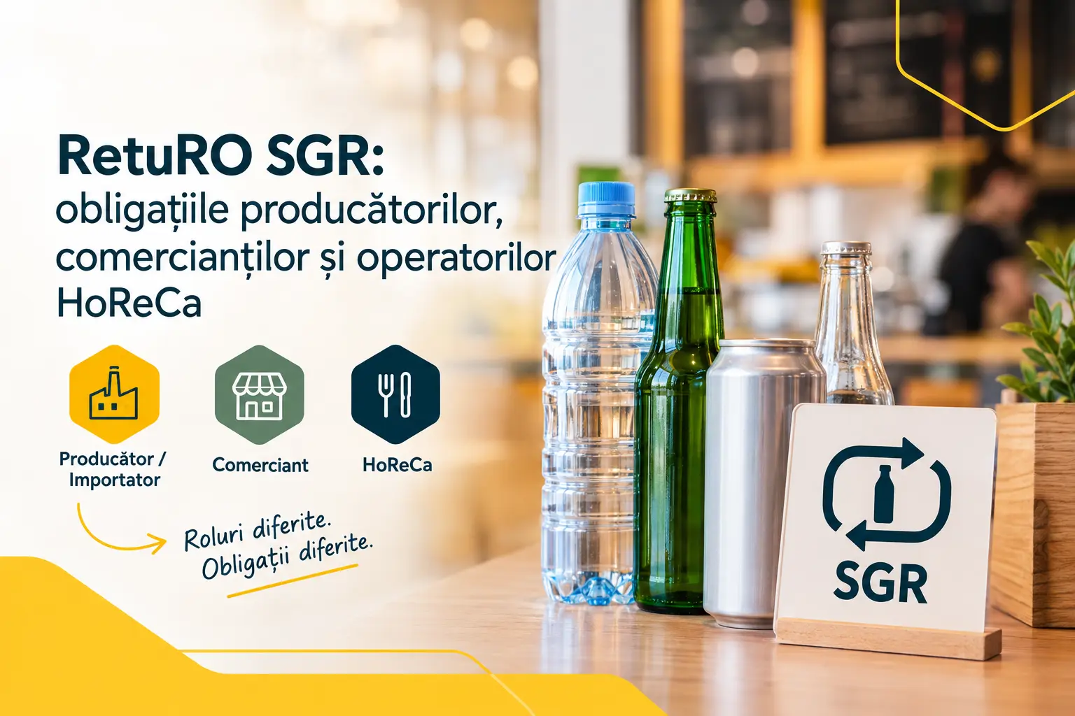 Ambalaje SGR: sticle, doze și PET, cu roluri diferite pentru HoReCa și comercianți